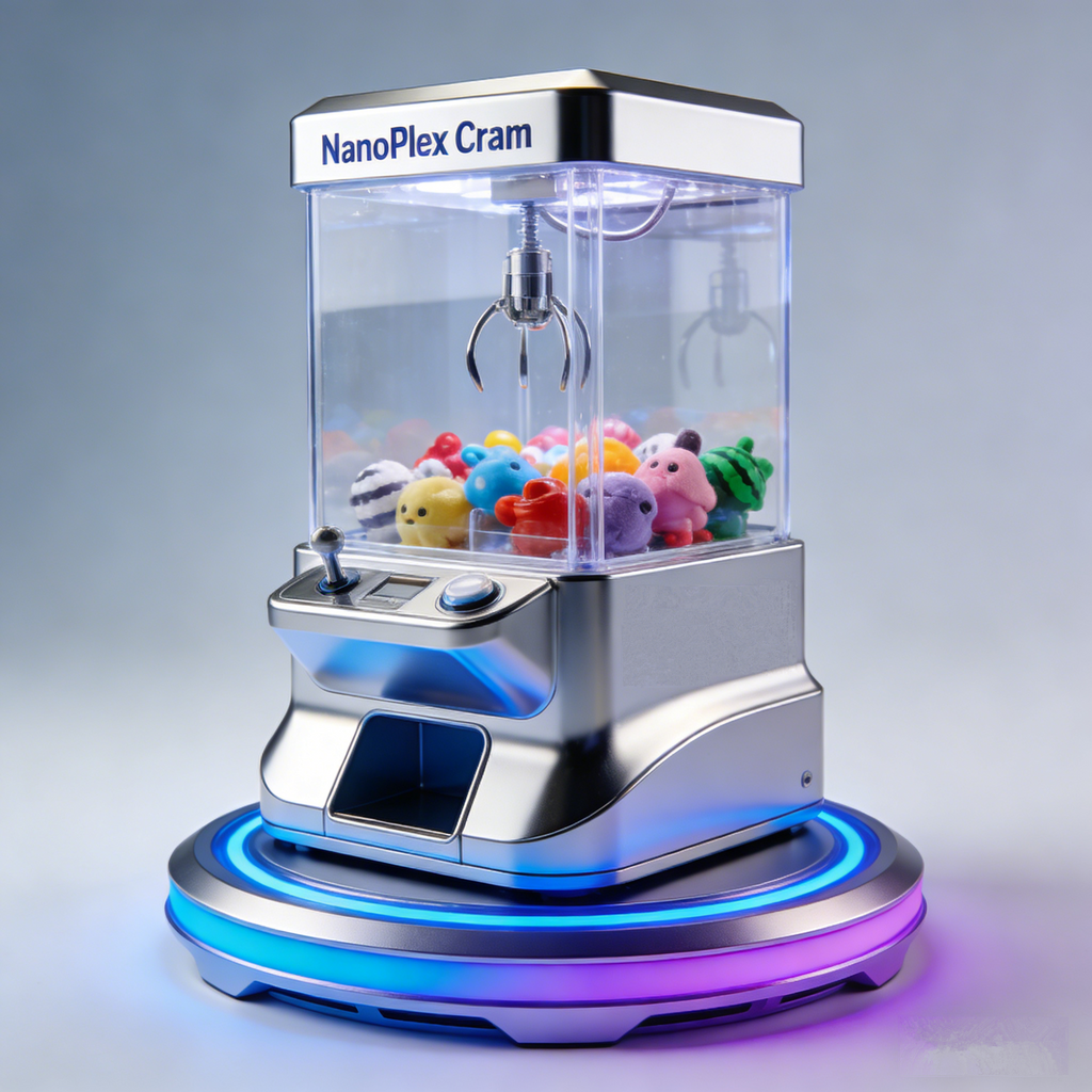 NanoPlex Mini Claw Machine | One-of-a-Kind Collectible Toy Dispenser with Futuristic RGB LED Base (Unmanned Sale Edition)